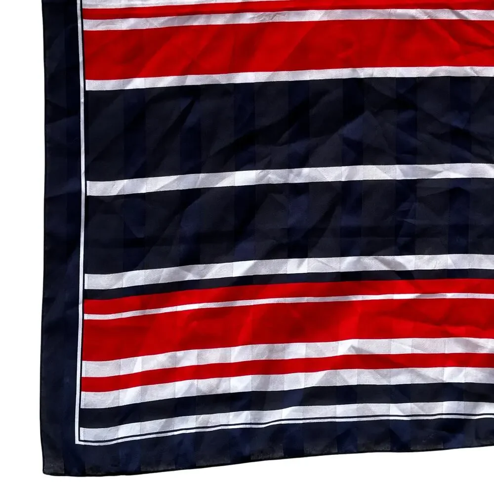 Vintage red white & blue scarf silky burnout stripe mod 30